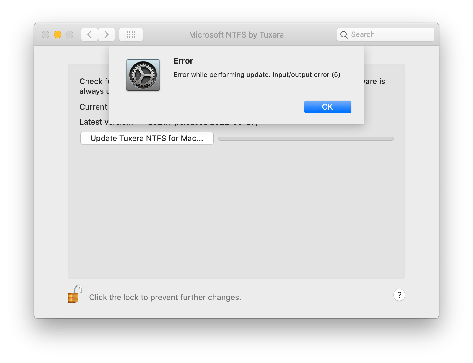 tuxera ntfs for mac: error while validating key.